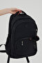 Unisex Crinkle Fabric Waterproof Large Size Multi-Compartment Black Travel Backpack High School Middle School Bag - 3