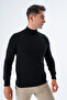 Men's Black 100% Cotton Half Turtleneck Knitwear Sweater Trist-1104 - 5
