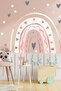 Pink Tones Rainbow and Grey Hearts Kids Baby Room Decoration Sticker Set
