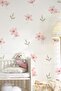 Pink Meadow and Wildflowers Leaves Sticker Set, Children's Nursery Flower Sticker Set
