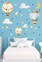 Flying Balloons Clouds And Stars Kids Room Sticker Set - 2