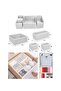 (Set of 4) Drawer Cabinet Organizer Box Gray Striped Organizer Box - 2