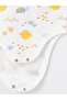 Lcw Baby Ecru Printed Crew Neck Printed Baby Boy Snap Fastener Bodysuit 2-Pack (S4) - 7