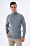 Dark Gray Men's Cotton Turtleneck Sweater