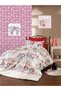 Girl Child Cat Model Single Duvet Cover Set with Elastic Sheets