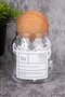 4-Piece 300ml Cotton Swab/Ear Swab/Makeup Cotton/Floss Jar with Ball Lid Glass Bathroom Organizer - 4