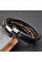 Tiger Eye Natural Stone Steel Mesh Black Leather Bracelet 19 Cm. - 3