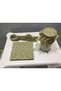 50 Pieces of Green Jar Lid Fabric (Cover) and Beaded Binding Rope - 3