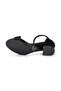 Tria Black Suede Women's Classic Single Strap Heeled Shoes - 6