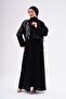 Fabric Dubai Silk Luxury Abaya Platinum Lace Quality Hijab Outerwear for Special Occasions - 2