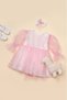 Girl's Star Printed Tul Sleeve Special Day Birthday Dress, Holiday Dress