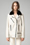 Wm020 Savaki̇ Real Leather Collar Fur Women's Coat - 2