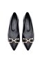 Women's Buckle Pointed Toe Ballerinas Kesvi Black - 6