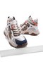Women's Sneakers Thick Sole Ankle Lace-Up Sports Shoes Punes Navy Blue