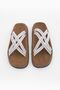 Women's Mushroom Pattern Sole Wool Rope Cross Strap Daily Slippers Persep Beige - 4