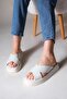 Women's Genuine Leather Daily Slippers Thick Sole Encor White