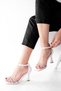 Women's Stoned Evening Dress Heeled Shoes Blunt Toe Sapro white - 2