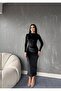 Asymmetric Neck Ruched Detail Midi Velvet Dress - 2