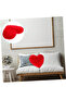 Red Decorative Plush Heart Pillow - 5