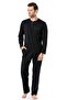 Men's Black Long Sleeve Pajama Set T3409