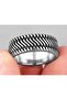 Men's Retro Ring - Stainless Steel and Grid Mesh - 2