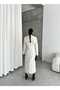 Stone Plated Buttoned Slit Long Coat-44092 - 8