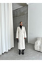 Stone Plated Buttoned Slit Long Coat-44092 - 5