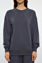 Antrasit Oversize Kalıp Wide Leg/Geniş Paça Örme Sweatshirt/Alt Eşofman Takımı TWOAW25EM00004 - 3