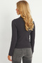 Women's Anthracite Cross Neck Half Fisherman Blouse B1404 - 8