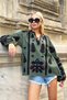 Khaki Boat Neck Tassel Detailed Embroidered Balloon Sleeve Woven Blouse Alc-X9279 - 3