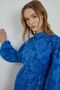 Floral Tulle Patterned Dress - Cobalt Blue - 3