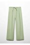 Elastic waistband wideleg pants - 3