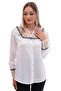 Plus Size Guipure Lace Women's Crepe Shirt - G0053 - 3