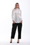 Large Size Lace Embroidery Crepe Shirt - G0046 - 4