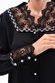 Plus Size Guipure Lace Women's Crepe Shirt - G0053 - 7