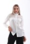 Large Size Lace Embroidery Crepe Shirt - G0046 - 5