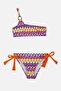 4907 Purple One Shoulder Girl's Bikini Set