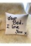 Dear Bed I Love You Punch Cushion Pillow Case Beige 42*42 Cm - 3