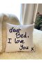 Dear Bed I Love You Punch Cushion Pillow Case Beige 42*42 Cm
