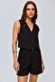 Straight Cut Black Women's Vest - 5