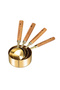 Set of 4 Gold Luxury Measuring Spoons with Wooden Handle - Measuring Cup