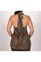 Women's Tie-Length Sports Athlete Khaki Bikini Top Hlv1357