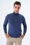 Men's Melange Indigo 100% Cotton Turtleneck Knitwear Sweater Trist-1105 - 6
