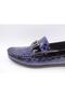 Summer Patent Leather Men's Shoes 4013 Navy Blue - 3