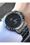 Men's Smoked Black Tachometer Frame Plain Numeral-Free Dial Sports Analog Watch