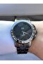 Men's Smoked Black Tachometer Frame Plain Numeral-Free Dial Sports Analog Watch - 3