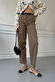 Wide Leg and Belted Trousers - Khaki