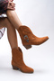 Deirotia Women's Buckle Western Boots 0012711 Tan Suede - 4