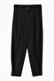 Pleated Carrot Trousers with Button Detail - 3