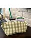 Green Gingham Washable Zippered Single Eyed Cloth Pen Holder Pencil Case Wallet Makeup Bag - 5